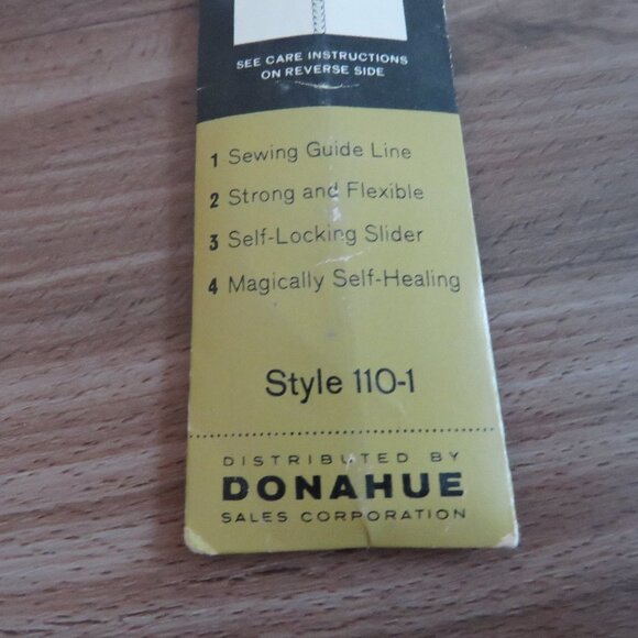 VINTAGE TALON 1960s Zephyr Metal Zipper in Lemon Yellow Retro Hippie NWT - Picture 5 of 7